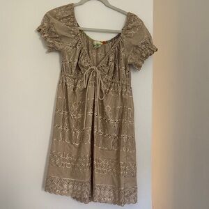 Elegant Tan Mini Dress